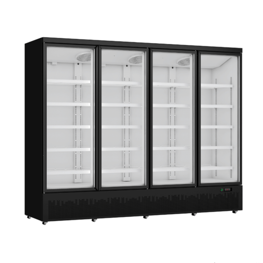 Thermaster 4 Door Glass Door Supermarket Freezer 1938L Black - LG-2500BGBMF