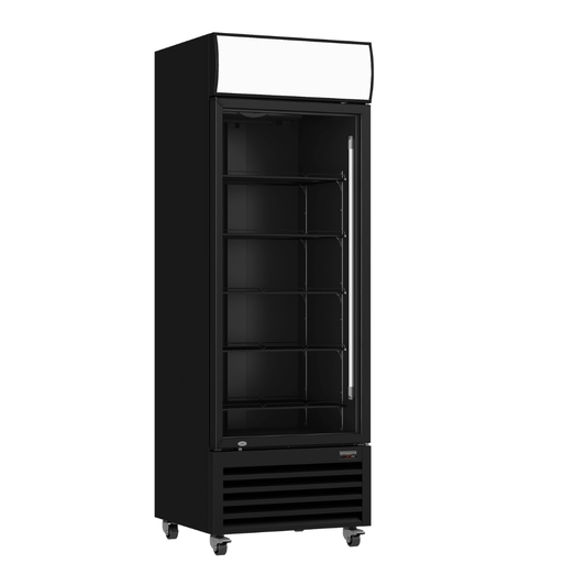 Thermaster Single Glass Door Black Colourbond Upright Drink Fridge - LG-540BP