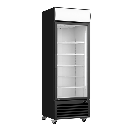 Thermaster Single Glass Door Black Colourbond Upright Drink Fridge - LG-540BP