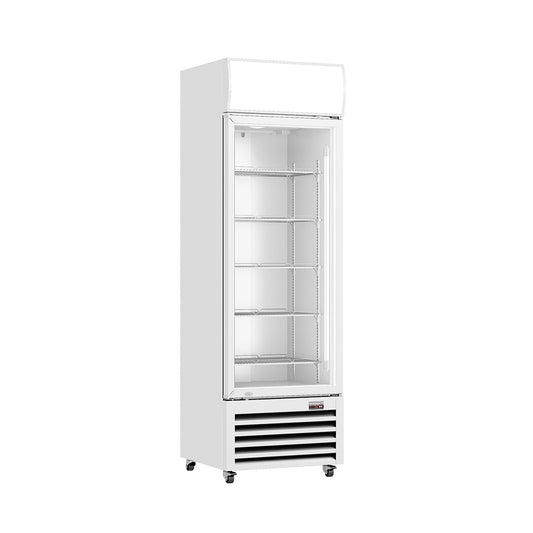 2NDs: Thermaster Single Glass Door Colourbond Upright Drink Fridge White - LG-540P-NSW2128
