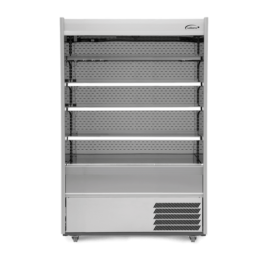 M125MTSCN Gem Multideck - stainless steel open deck fridge with night blind