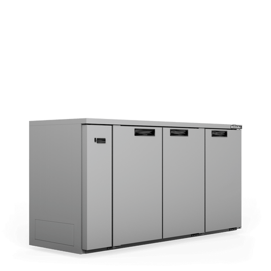 HC3RSS Cameo - Three Door Stainless Steel Remote Back Bar Counter Display Refrigerator