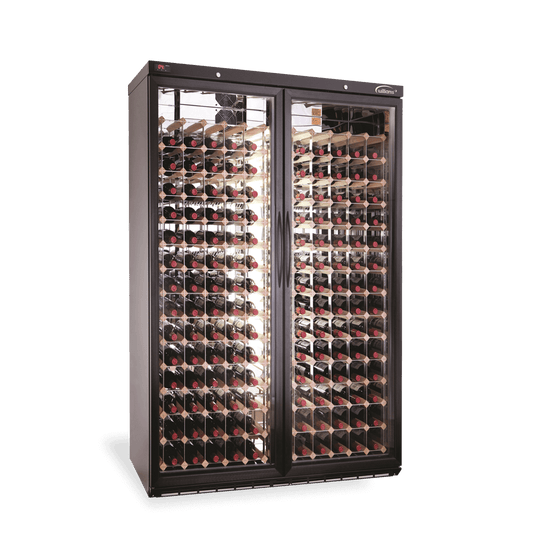BC200W-DR Wine Cabinet - Two Door Black Upright Wine Display Refrigerator