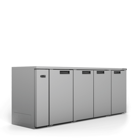 HC4RSS Cameo - Four Door Stainless Steel Remote Back Bar Counter Display Refrigerator