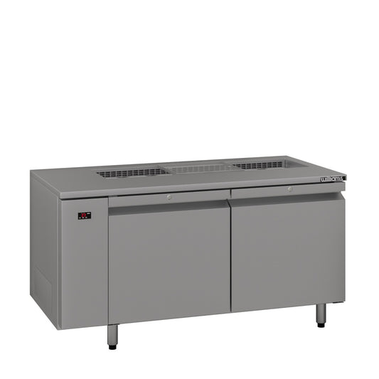 HE2RSSBA Emerald - Two Door Stainless Steel Remote Under Counter Refrigerator With Blown Air Well