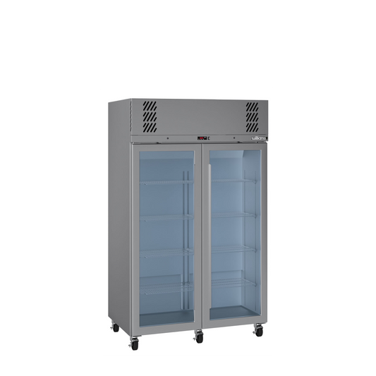 HP2GS Pearl - Two Door Stainless Steel Upright Display Refrigerator