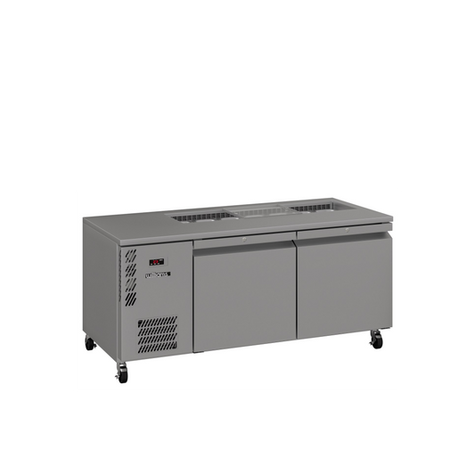 HE2USSBA Emerald - Two Door Stainless Steel Under Counter Refrigerator With Blown Air Well