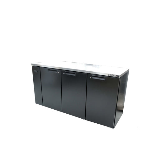 HC3RSB Cameo - Three Door Black Colorbond Remote Back Bar Counter Display Refrigerator