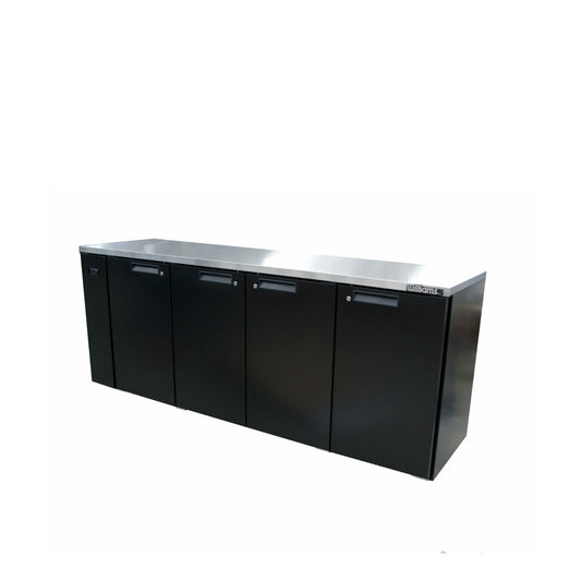 HC4RSB Cameo - Four Door Black Colorbond Remote Back Bar Counter Display Refrigerator
