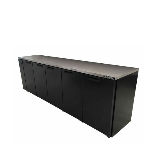 HC5RSB Cameo - Five Door Black Colorbond Remote Back Bar Counter Display Refrigerator