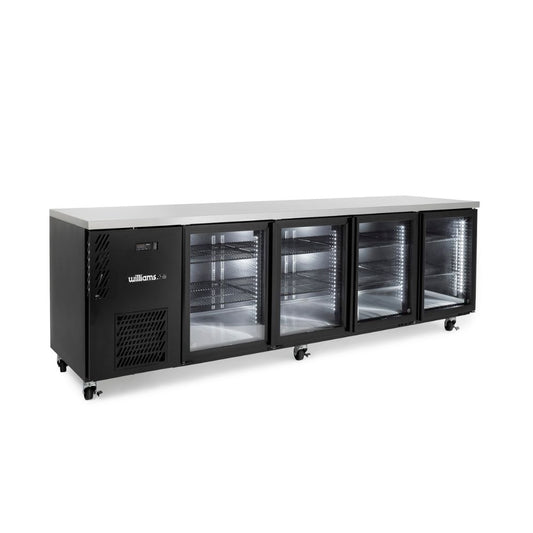 HCM4UGBHC Cameo Mini - Four Door Black Colorbond Under Counter Display Refrigerator