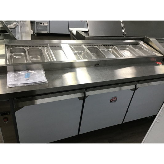 Ex-Showroom: Thermaster Three door DELUXE Pizza Prep Bench - PWB200-VIC1062