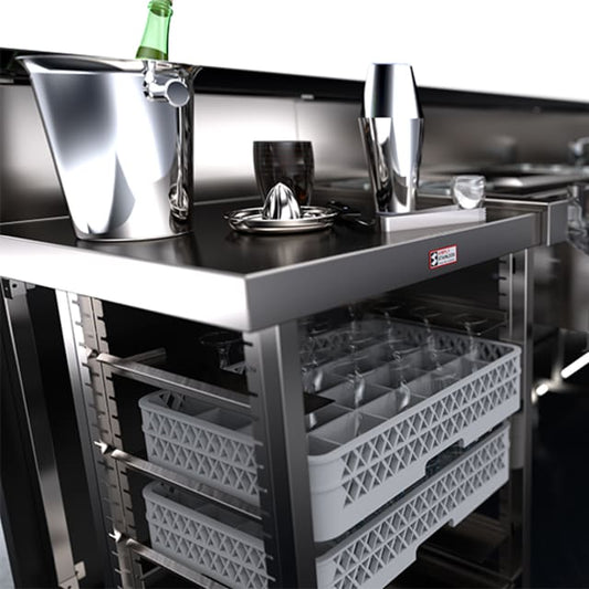 Simply Stainless Single Bar Module with Basket Rack SBM.BR.0650
