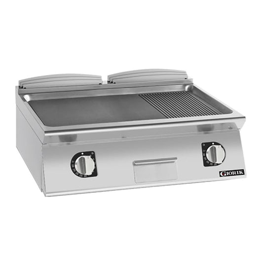 Giorik 700 Series 800mm wide 1/3 Ribbed 2/3 Smooth Mild Steel Plate Electric Frytop FME741TFT