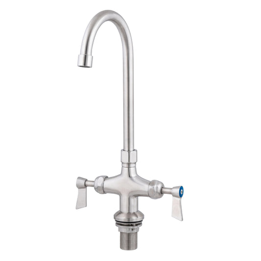 Dual Bench Mount Body with Gooseneck Swivel 12" Spout T-3MDHG12