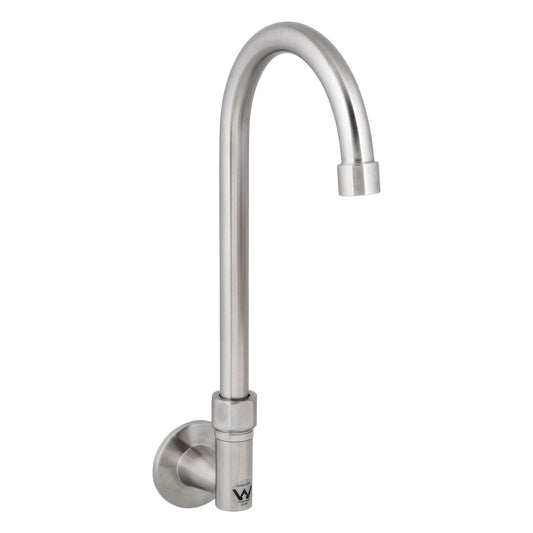 Stainless Steel Wall Elbow with 12" Gooseneck Swivel Spout T-3MWEG12