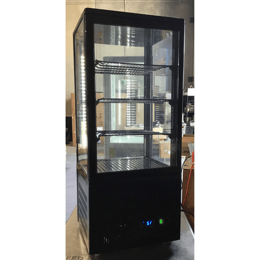 2NDs: Thermaster Four-Sided Countertop Beverage Display Fridge Black - TCBD78B-QLD357