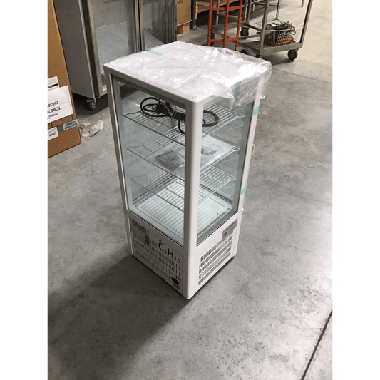 2NDs: Thermaster Four-Sided Countertop Beverage Display Fridge White - TCBD78W-SA9-Feb