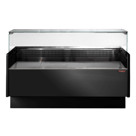 Tecnodom Serie MR80 Black 1520mm Wide Deli Display with Storage and Castors - TDMR-0815B