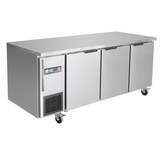 Thermaster Stainless Steel Triple Door Workbench Fridge - TS1800TN-3D