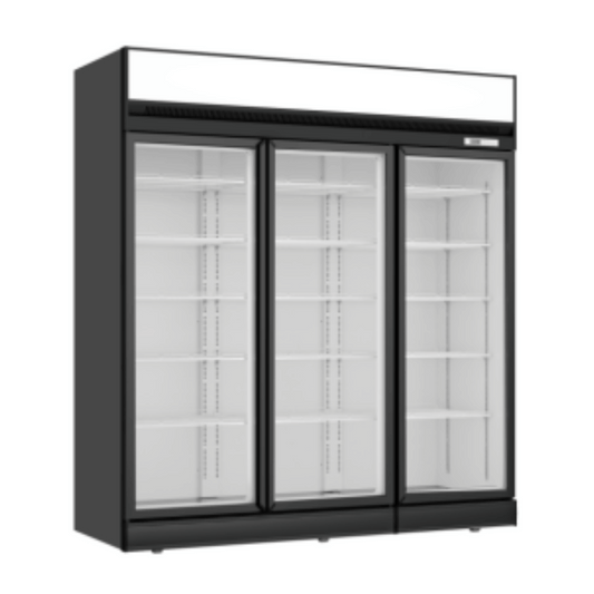 2NDs: Thermaster Black Upright Three Glass Door Freezer - LG-1563DF-NSW2183