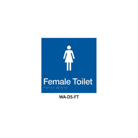 Braille Sign Female Toilet (Blue) WA-DS-FT