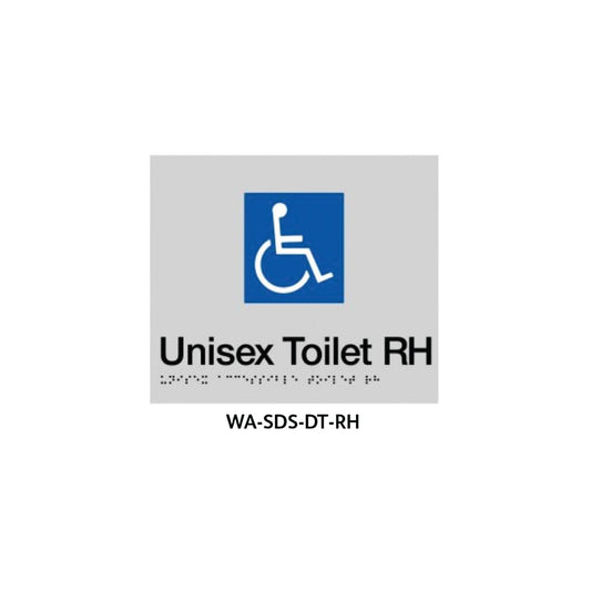 Braille Sign Unisex Disabled Toilet RHS (Silver) WA-SDS-DT-RH