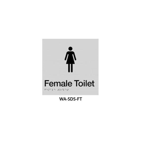 Braille Sign Female Toilet (Silver) WA-SDS-FT