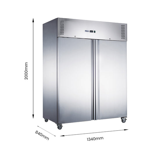 FED-X S/S Two Full Door Upright Freezer - XURF1200SFV