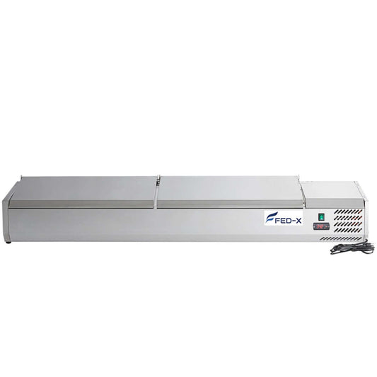 FED-X Salad Bench with Stainless Steel Lids - XVRX1800/380S