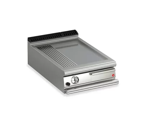 1 Burner Gas Fry Top with 2/3 Smooth 1/3 Ribbed Mild Steel Plate Q90FT/G620