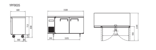 Undercounter Freezer 1500mm YPF9035