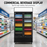 Thermaster Colourbond Upright Beverage Fridge 2 Doors Black - LG-1000BP