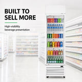 Thermaster Single Glass Door Colourbond Upright Drink Fridge - LG-370P