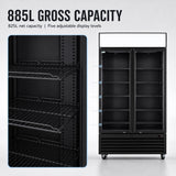 Thermaster Colourbond Upright Beverage Fridge 2 Doors Black - LG-1000BP
