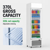Thermaster Single Glass Door Colourbond Upright Drink Fridge - LG-370P
