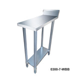 1500-7-WBB Economic 304 Grade Stainless Steel Table with splashback 1500x700x900