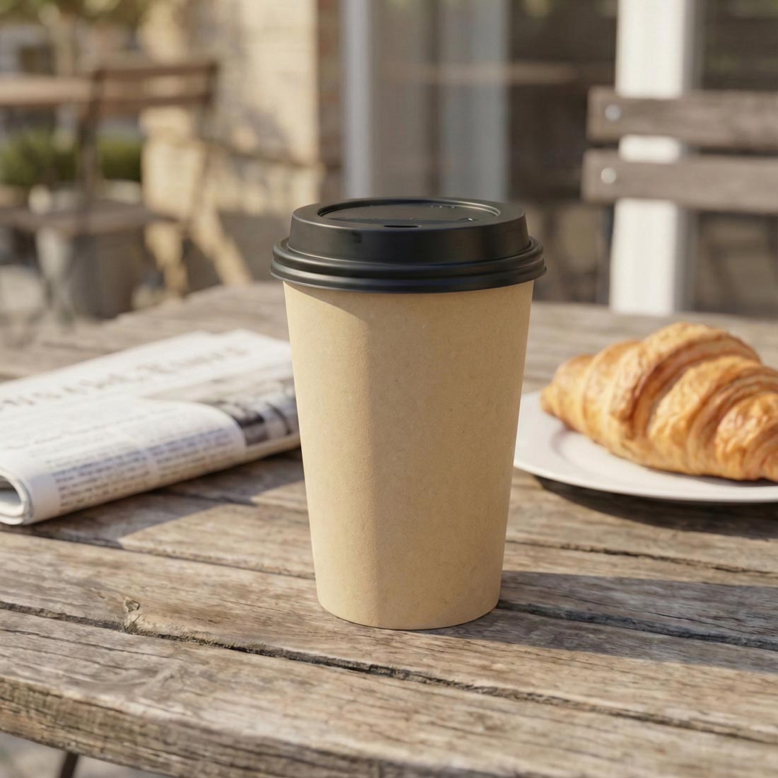 PakMax KRAFT 12oz Single Layer Hot Paper Cup - SLHPC-90-12K