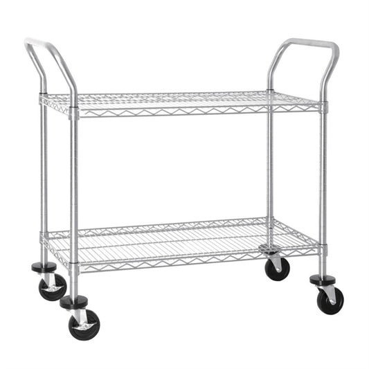 Vogue 2 tier Chrome Wire Trolley - 910x457x960mm 37 3/4x18x3 3/4"