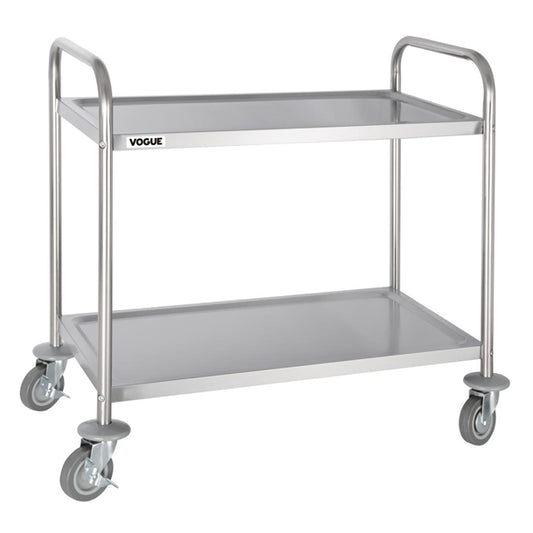 Vogue 2 Tier Flat Pack Trolley St/St - 810x455x855mm 32x18x33 3/4"