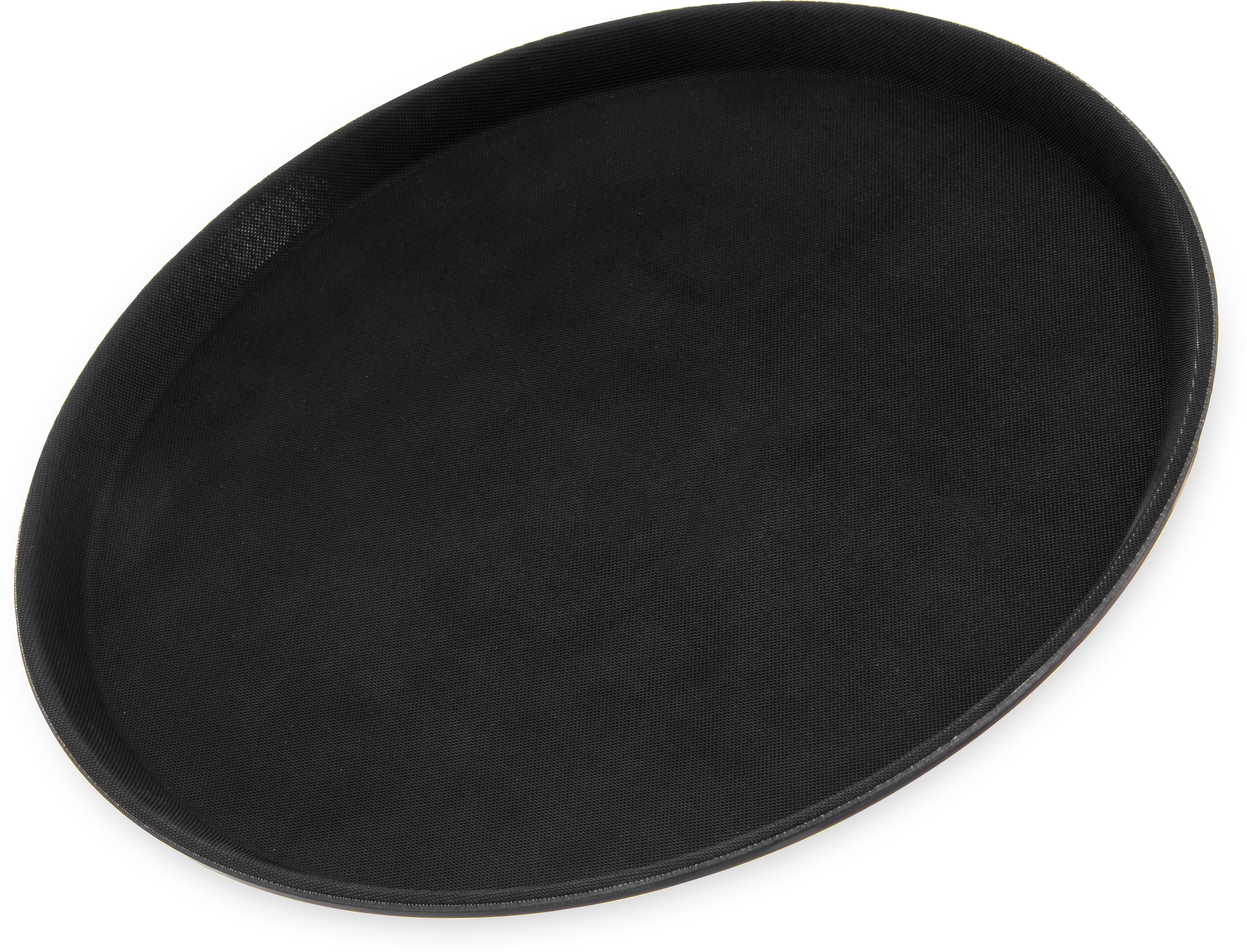 1400GL004 Pack of 12 Carlisle GripLite Round Polypropylene Tray 370mm in Black with rubber liner to prevent slipping