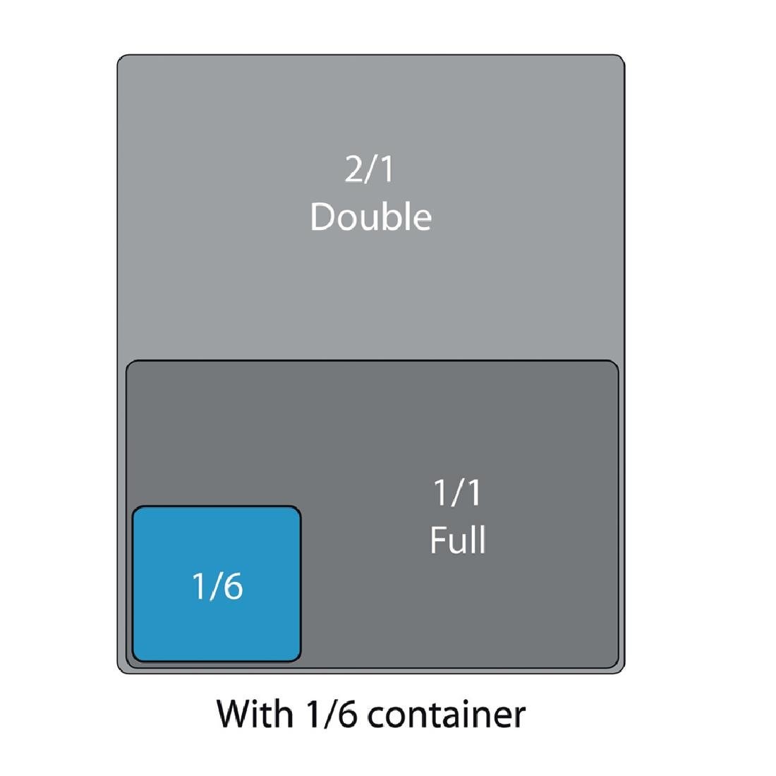 Vogue Polypropylene GN Container 1/6 with Lid - 150mm 2 1/5Ltr 74fl oz (Pack 4)