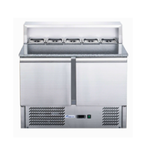 FED-X Two Door Salad Prep Fridge with Marble Top - XGNS900E