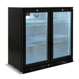 Twin Door Bar Fridge - Black Body & Doors