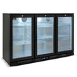 Three Door Bar Fridge - Black Body & Doors