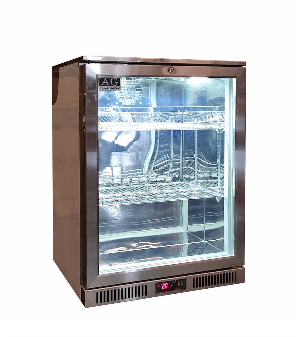 Single Door Bar Fridge - Stainless Steel Body & Doors