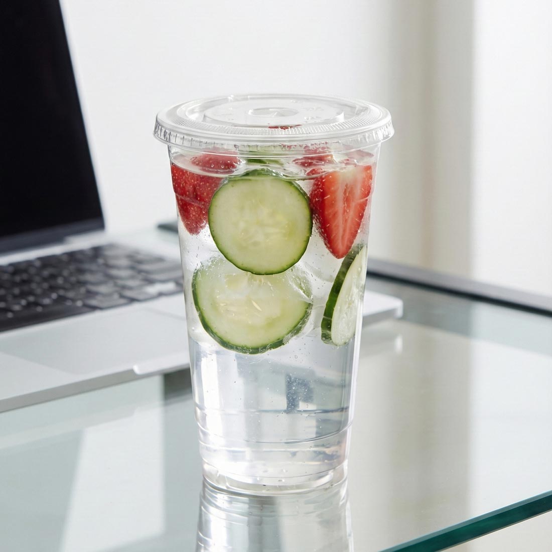 PakMax 98mm Cold Cup Flat Lid - CCFL-98C-PET-LID