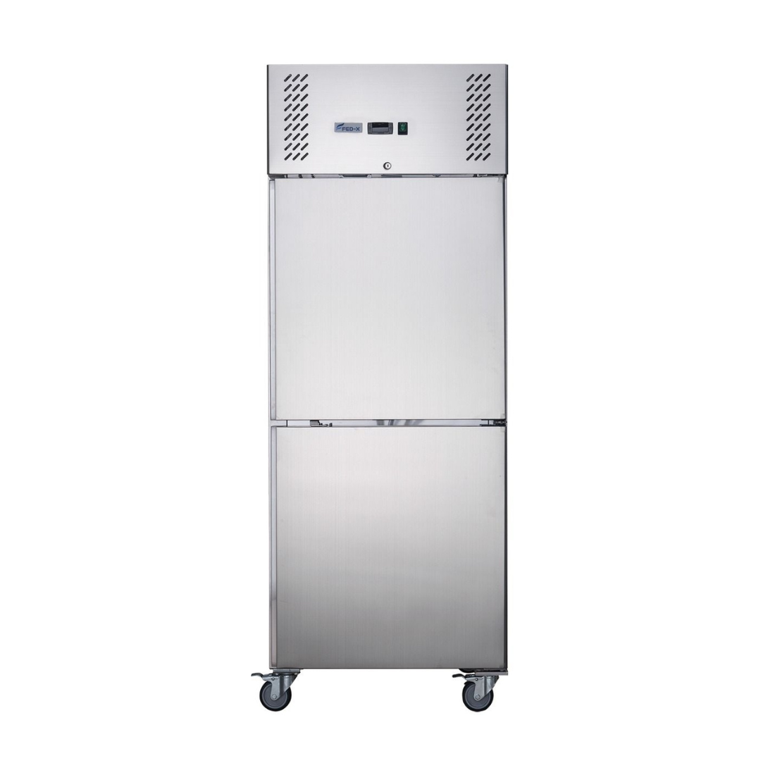 2NDs: FED-X S/S Two half Door Upright Freezer - XURF600S1V-NSW2197