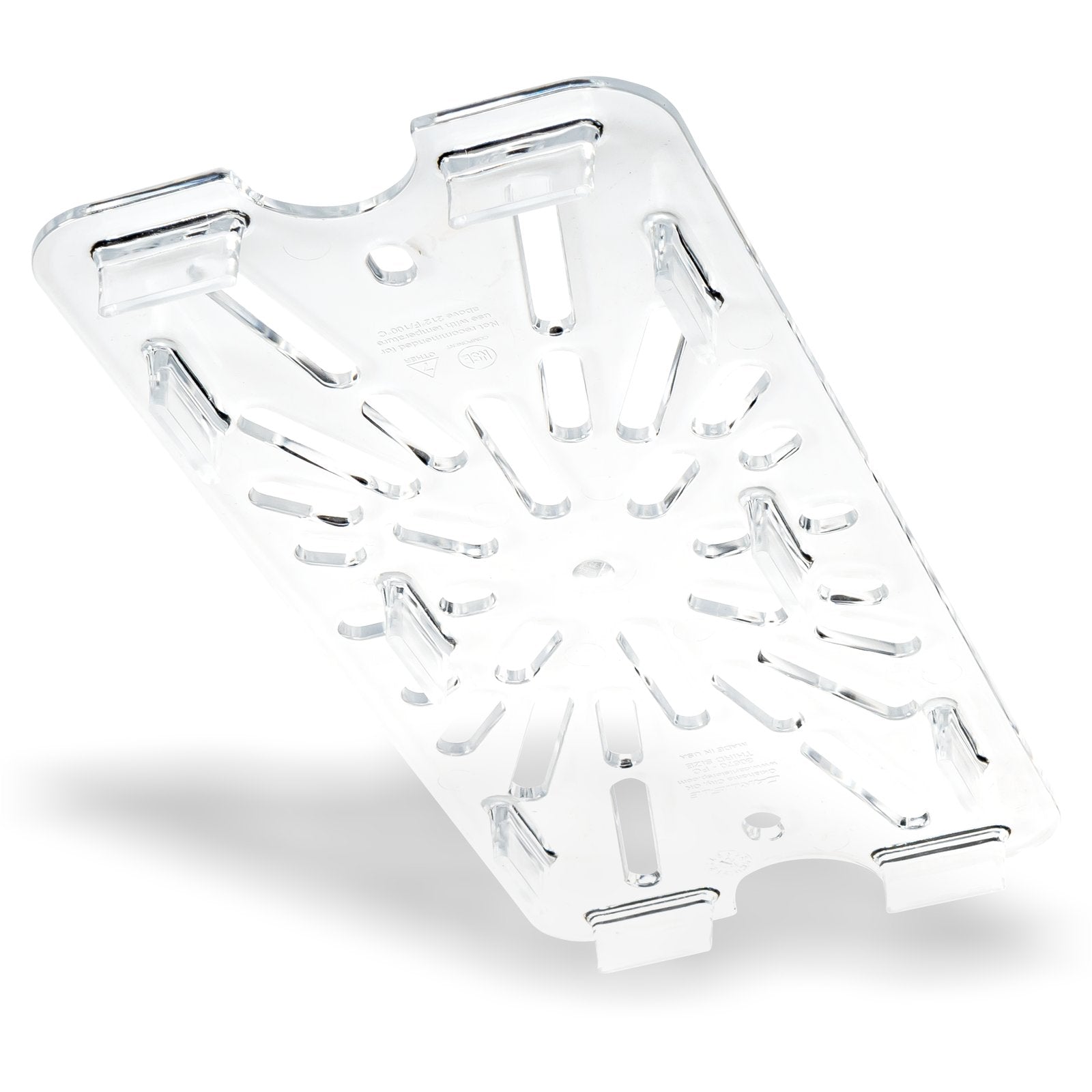 3067007 – StorPlus™ Polycarbonate Food Pan Drain Grate 1/3 Size – Clear