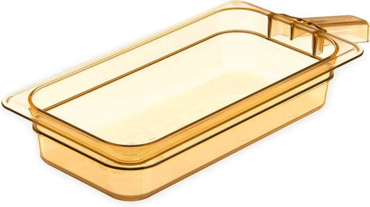 30860H13 12 Pack Single Handled Amber Pans, 1/3 size, 64mm